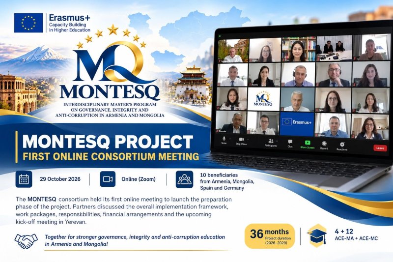 ОТИС ЕВРОПЫН ХОЛБООНЫ ERASMUS+ ХӨТӨЛБӨРИЙН MONTESQ ОЛОН УЛСЫН ТӨСӨЛД МОНГОЛЫН ТҮНШ БАЙГУУЛЛАГААР ОРОЛЦОЖ БАЙНА
